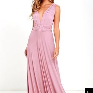 Lulu’s trick of the trade mauve maxi dress